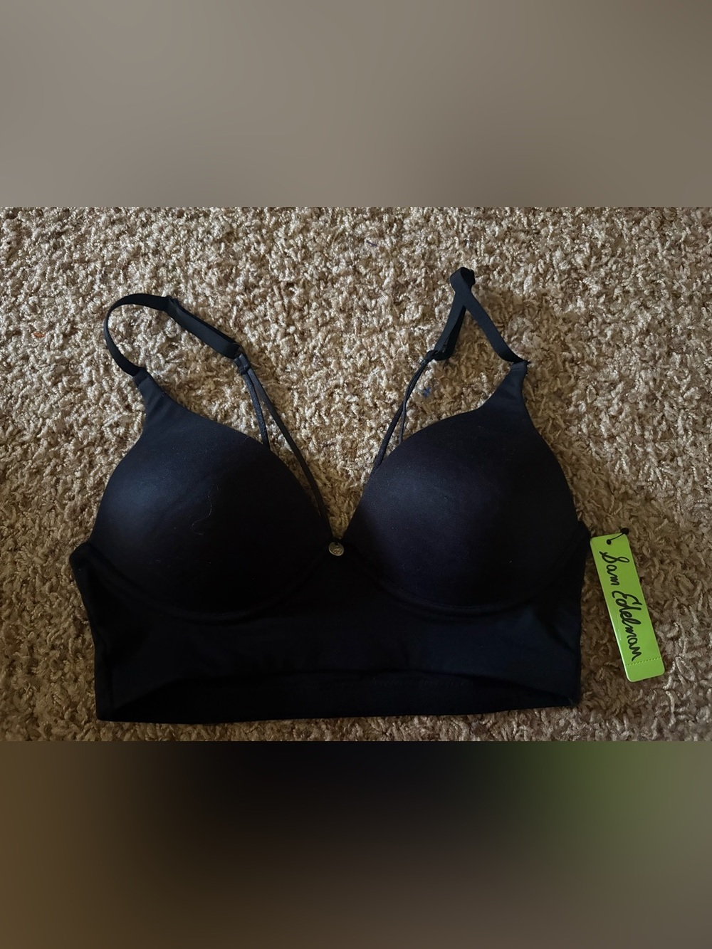 Sam Edelman Black Strappy Wireless Padded Bra Size S New
